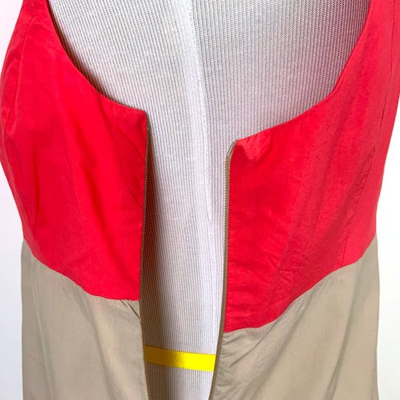 Guglielminotti Archivio '67 Italy Designer Red & Tan Cotton A-Line Dress Sz 6-8 - Picture 11 of 16